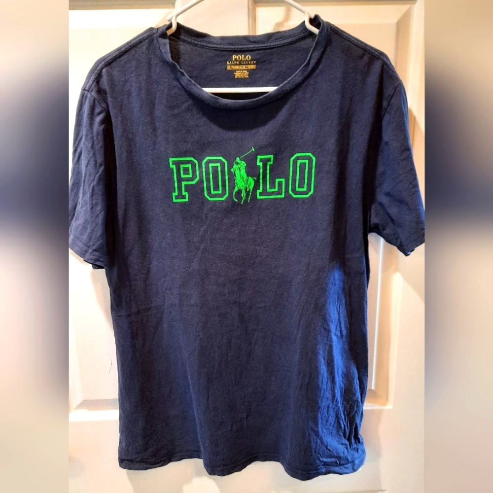 Polo Ralph Lauren Boys Shirt XL 18-20 Navy Blue Logo Sporty Preppy Classic